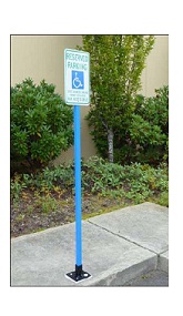 Handicap Parking Sign, Post & Base